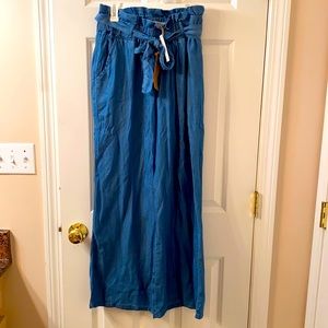 Chambray paper bag style pants